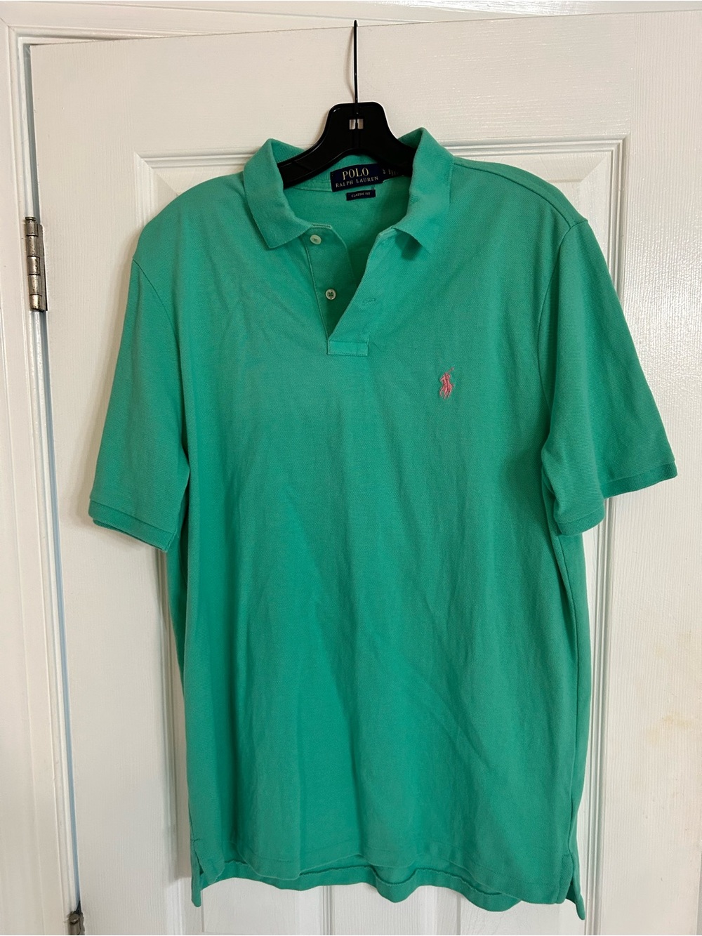 Ralph Lauren Polo Short-Sleeve Polo in Teal with Pink Pony